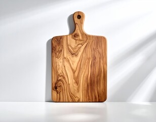 Light-wood cutting board, handle,  simple design