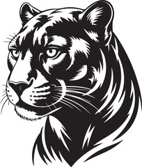 Panther Head Profile Feline Animal Portrait Silhouette Wildlife Predator Hunter Wildcat