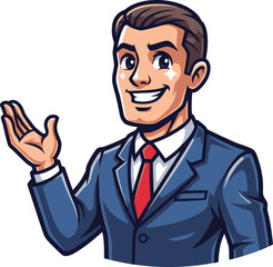 dynamic communicator extends open hand, inviting connection and bright possibilities, isolated on transparent background