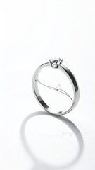 Single solitaire diamond ring, simple band