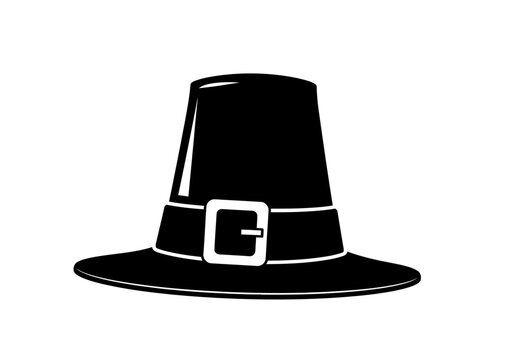 Vector illustration of pilgrim hat with buckle, autumn theme, fall celebration theme, fall vector, Thanksgiving decoration theme, clipart style vector