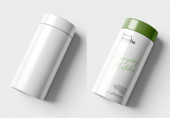 Minimalist Matcha Tea Packaging Design Mockup PSD