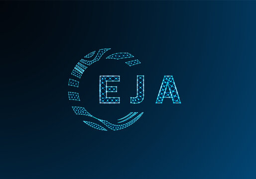 EJA low poly letter logo vector design. EJA lower poly logo design. EJA unique low poly logo design.