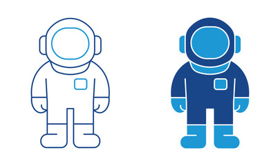 Astronaut icon in a spacesuit on a white background ,vector illustration.
