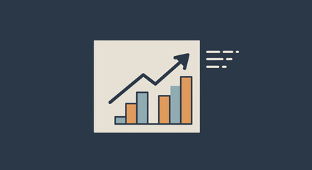 Bar Chart with Upward Trending Arrow Illustrating Business Growth and Success