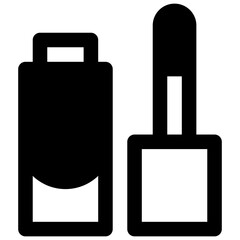Lip gloss. Outlined stroke vector icon with black-filled details.