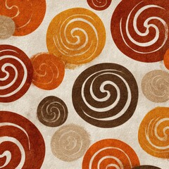 Abstract watercolor swirls in autumnal tones on textured background