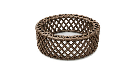 Elegant Brown Wicker Basket on White Background for Home Decor and Organization