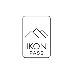 Minimalist IKON Pass Logo Featuring Mountain Peaks for Ski Enthusiasts and Winter Sports