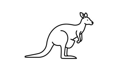 Fototapeta premium Minimalist kangaroo illustration on a clean white backdrop for various use cases