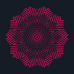 Symmetrical composition of geometric shapes. Abstract element for design. Vector illustration in a flat style.