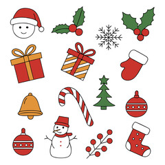 Hand Drawn Christmas Elements Collection – Holiday Vector Art