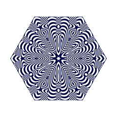 Symmetrical composition of wavy lines. Abstract element for design. Vector illustration. A pattern of deformed stripes. Modern graphic design.