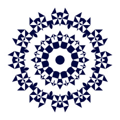 Symmetrical composition of geometric shapes. Abstract element for design. Vector illustration in a flat style.