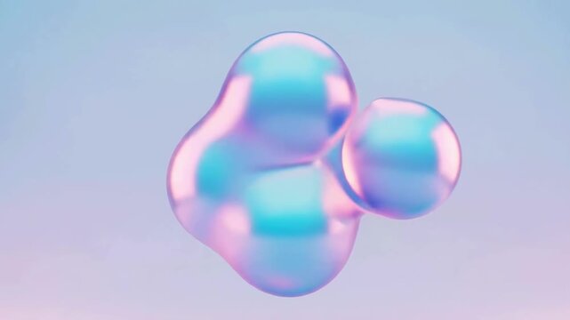 Soap water bubbles floating transparently in the bright blue sky