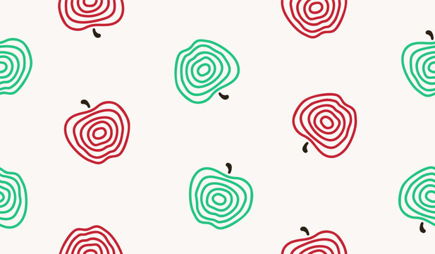 Cute apple fruits pattern background vector design