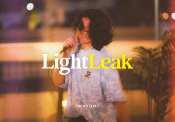 1990s Light Leak Photo Effect Mockup