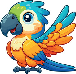 Adorable Cartoon Macaw Parrot Character