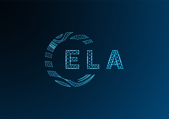 ELA low poly letter logo vector design. ELA lower poly logo design. ELA unique low poly logo design.