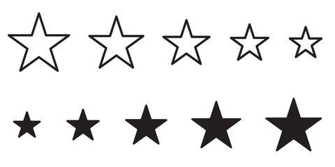 Customer reviews. Five stars icon Vector. Five stars customer product rating review flat and line icon set. Customers rate the product with five stars icon for online shopping, apps and website. 