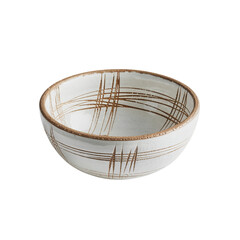 A handmade ceramic bowl on transparent background
