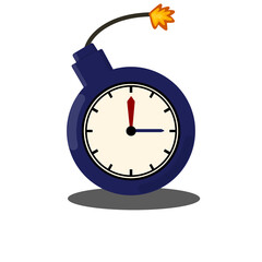 Time bomb deadline concept on transparent background. Urgent explosion countdown symbol. Stress and pressure metaphor.