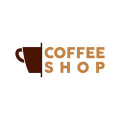 Coffee shop simple logo isolated on white background