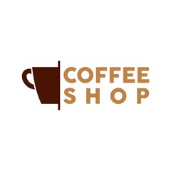 Coffee shop simple logo isolated on white background