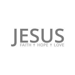 Jesus faith hope love icon isolated on white background