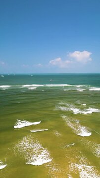 Aerial View of Goa Coastline with Mobor, Betul and Cavelossim Beaches along the Arabian Sea, India, Goa, Goa beach, Aerial beach, 4k reel content