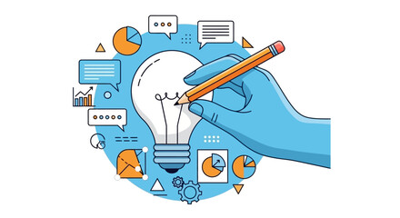 Creative Idea Generation Illustrated Concept of Innovation and Strategic Thinking