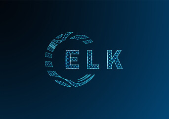 ELK low poly letter logo vector design. ELK lower poly logo design. ELK unique low poly logo design.