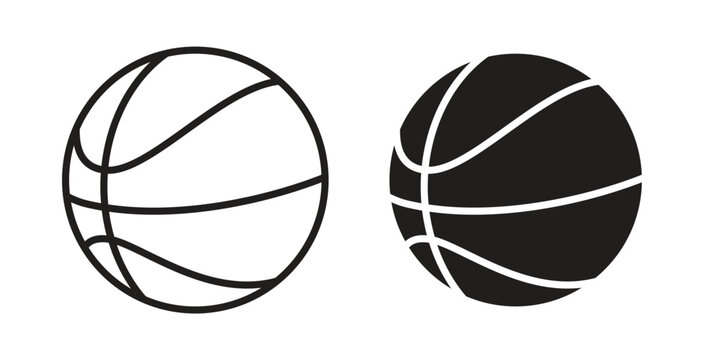 Basketball icons, vector symbols. filled flat sign