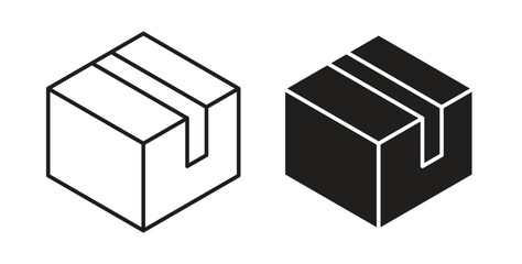 Box icons, vector symbols. filled flat sign