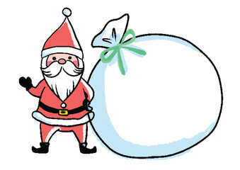 手描きの可愛いサンタクロースのイラスト