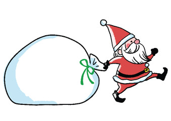 手描きの可愛いサンタクロースのイラスト