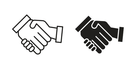 Business deal icons, vector symbols. filled flat sign