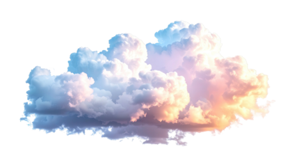 Fluffy cloud isolated, pastel hues