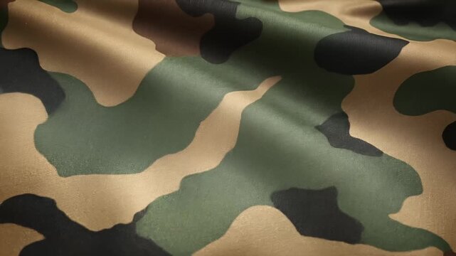 Seamless Camouflage Fabric Pattern Texture Rolling