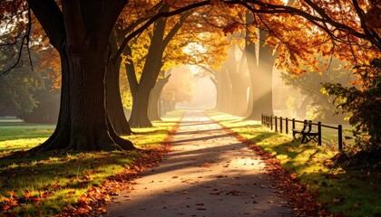 Autumnal path bathed in sunlight (1)