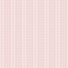 Soft pink seamless pattern with vertical stripes of delicate lace and speckle details, perfect for backgrounds and decor