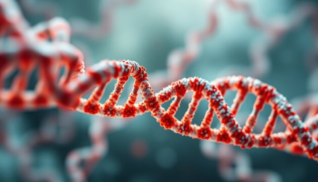 Isolated DNA structure. Carved on a white background