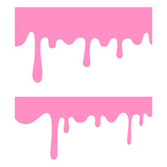 Melting and Dripping Pink Strawberry Cream. Glossy Melted Paint and Sweet Liquid Flow Background. Perfect for dessert design, cosmetic background, food illustration, and decorative banner