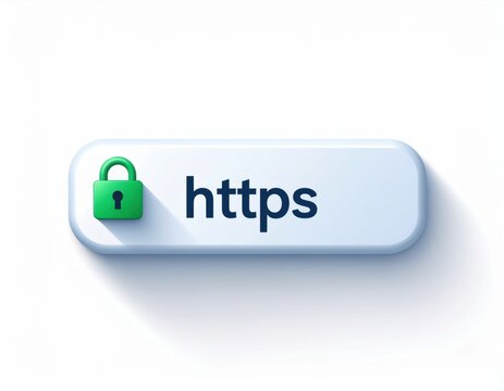 Secure HTTPS connection with padlock icon on a white background