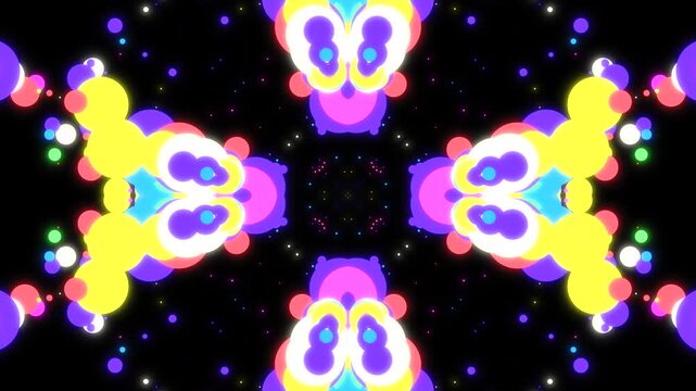 Abstract colorful circles and dots motion graphics. (loop)