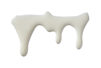 realistic melted white liquid isolated