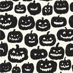 Illustration of seamless pattern jack o lantern for halloween day