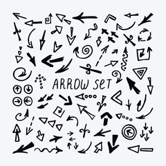 Hand Drawn Sketched Arrows Set
