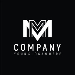 letter Mm concept logo design vector template
