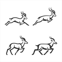 Antelope logo vector illustrations design icon logo